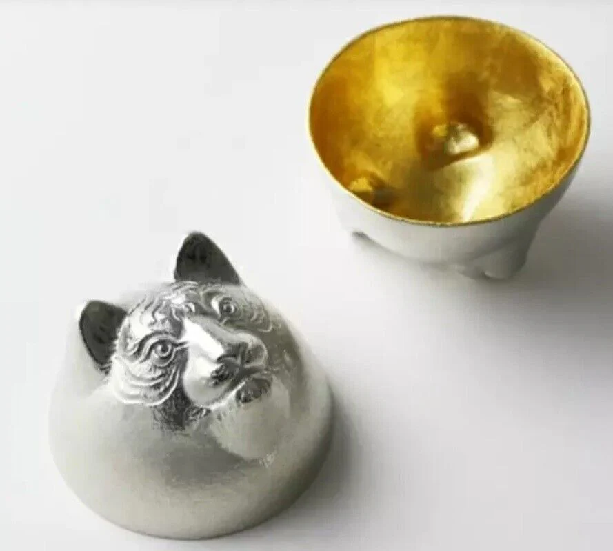 能作Nousaku 100% Tin Sake cup GUINOMI Zodiac Dragon Gold leaf 50cc (Gift Box) - Image 12