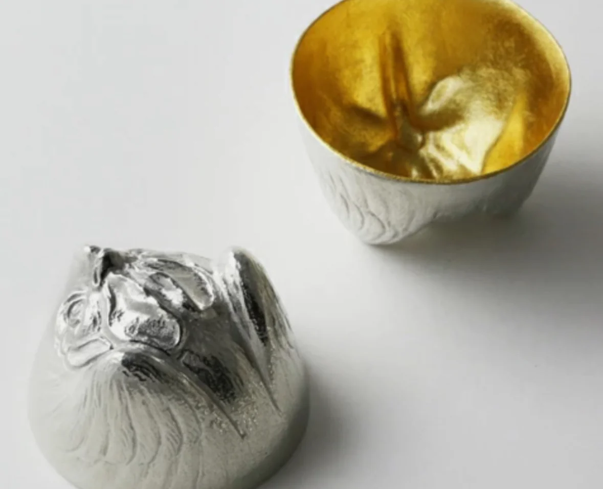 能作Nousaku 100% Tin Sake cup GUINOMI Zodiac Dragon Gold leaf 50cc (Gift Box) - Image 19