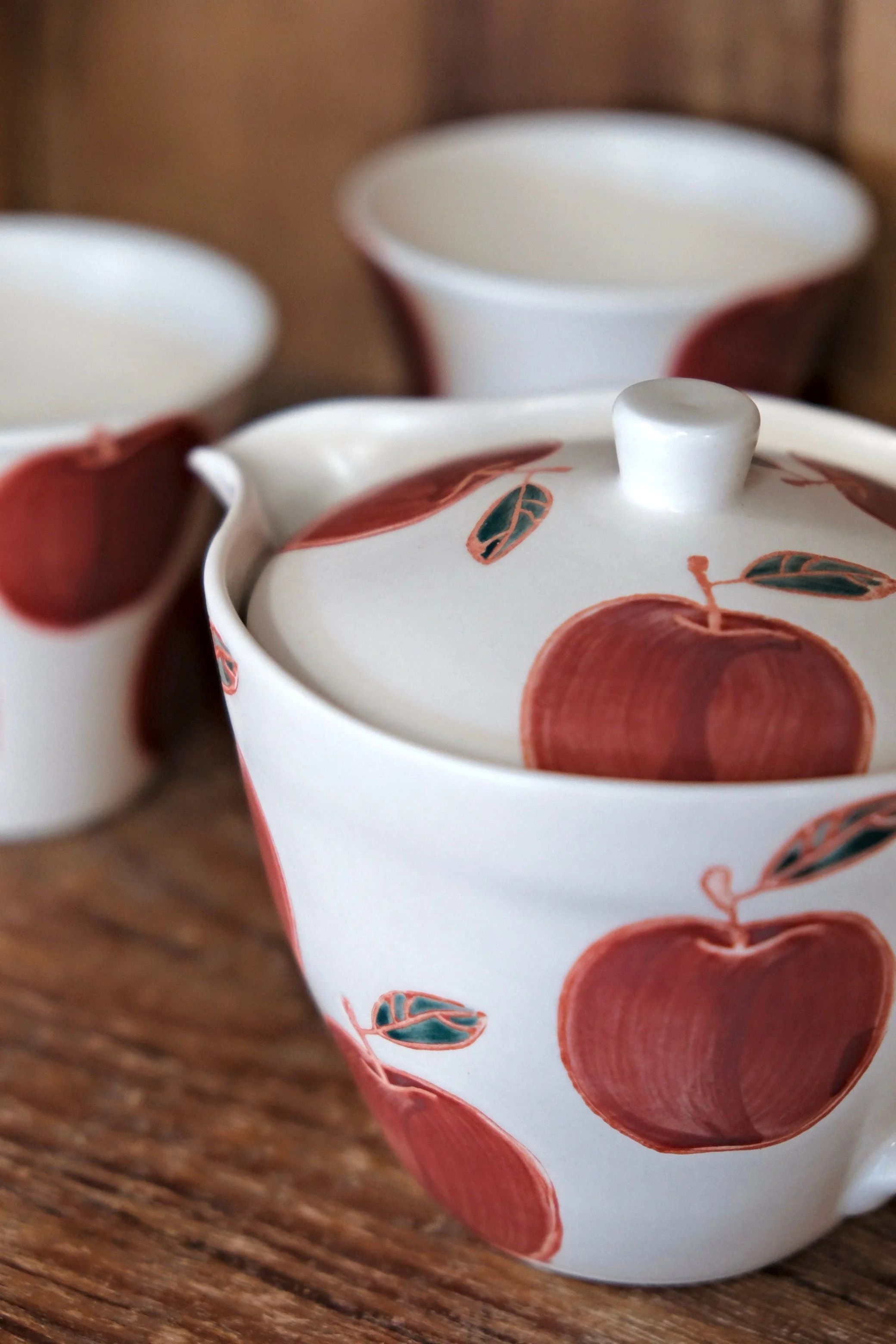 Hasami Yaki handcraft Apple Tea set - Image 4