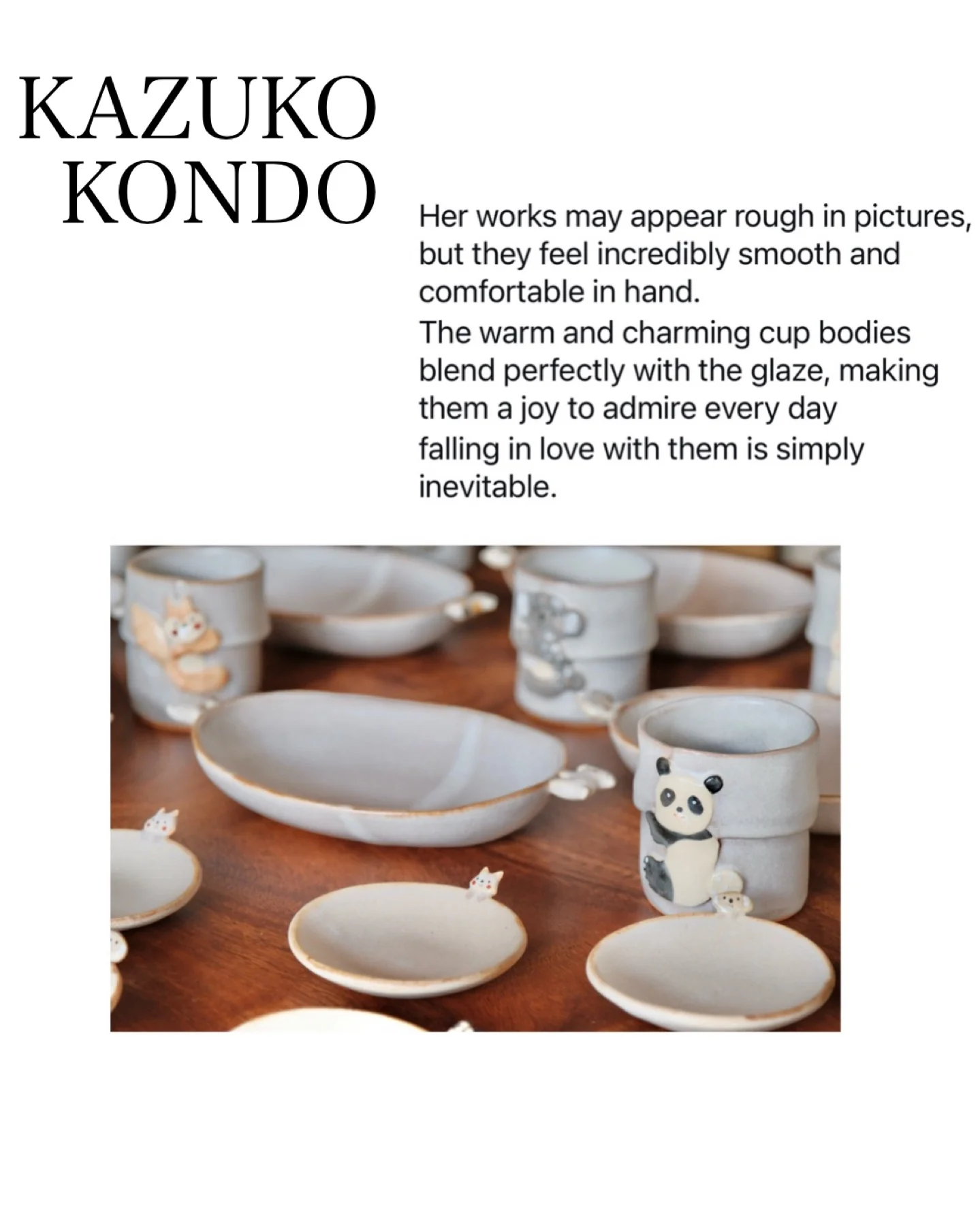 Artisans-Kazuko Kondo 近藤佳寿子 Handmade Oval Dish Plate (Polar bear) - Image 3