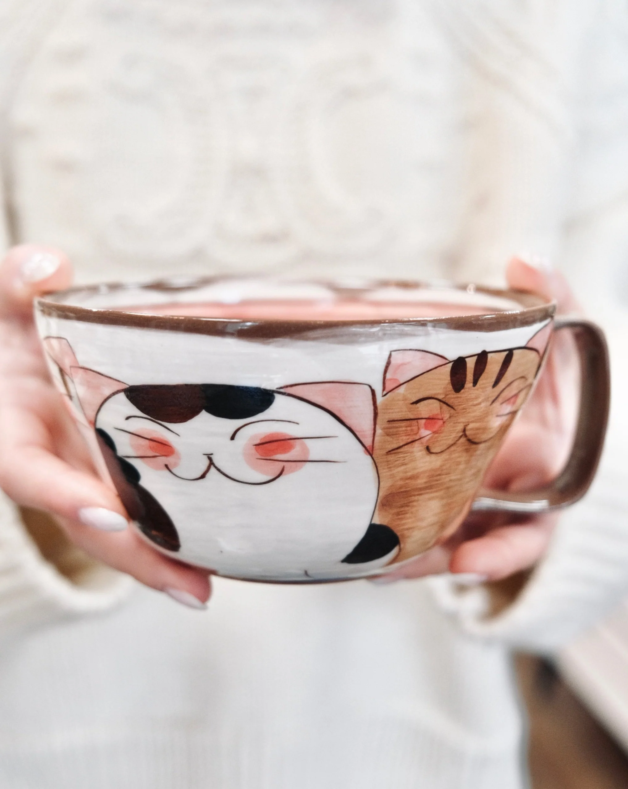 Hasami ware Handcraft Kitty Cat Soup Mug 500ml/16oz (Large) - Image 3