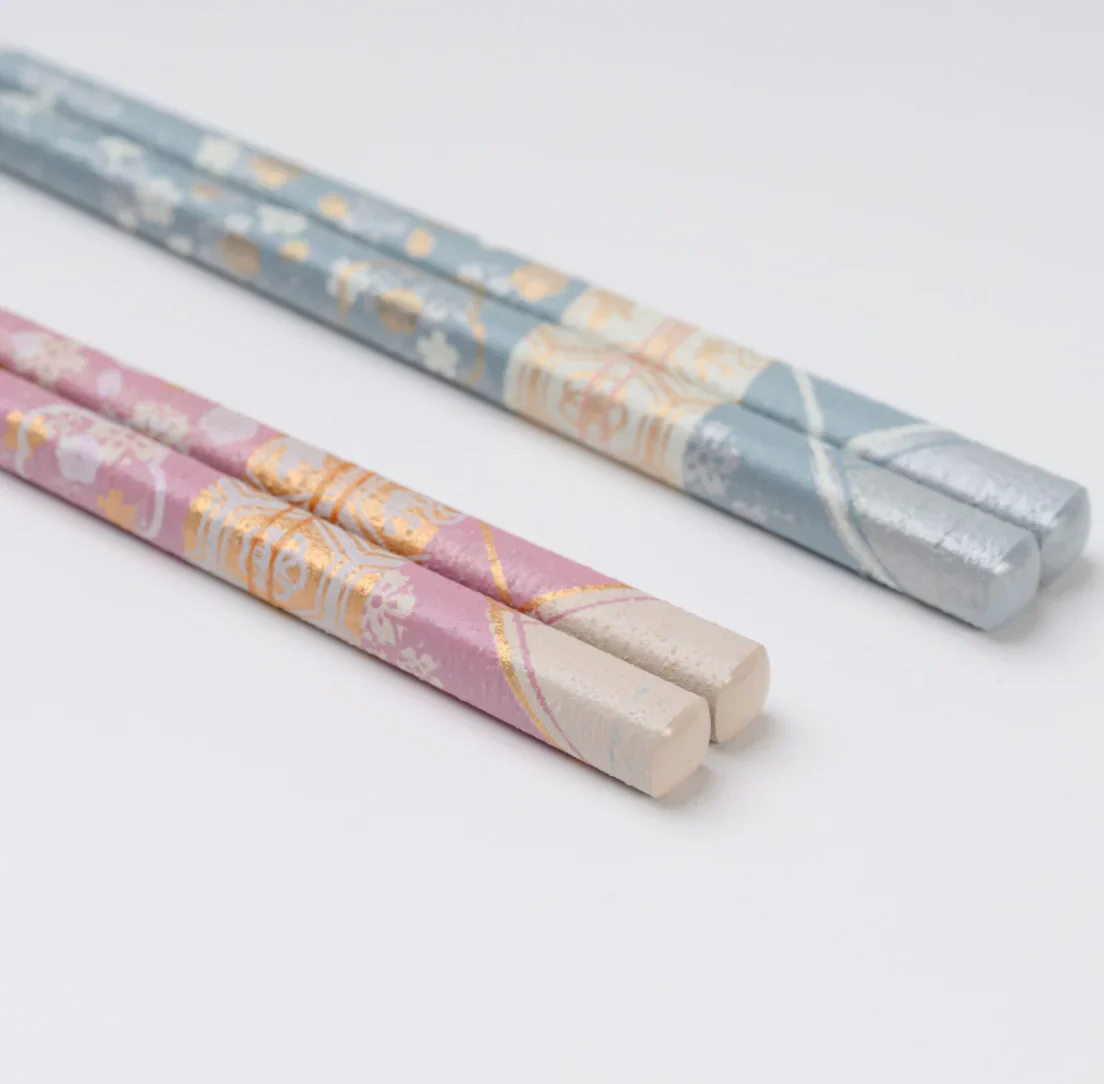 Wakasa Kaisaiku Japan Made Kimono Pattern Chopsticks 23cm