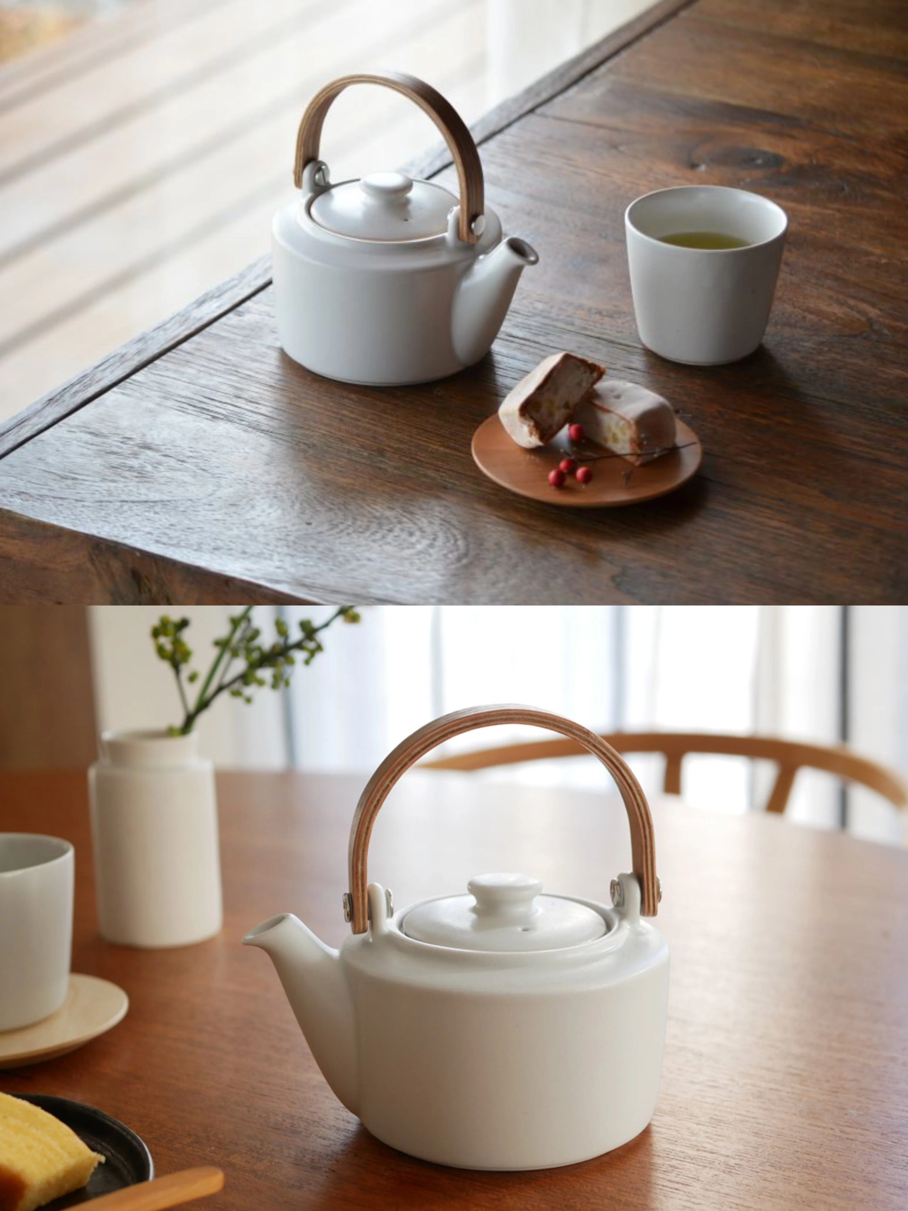 SALIU 祥SYO Earthen Teapot Japanese Tea Pot Gift Set (Silk White) - Image 5