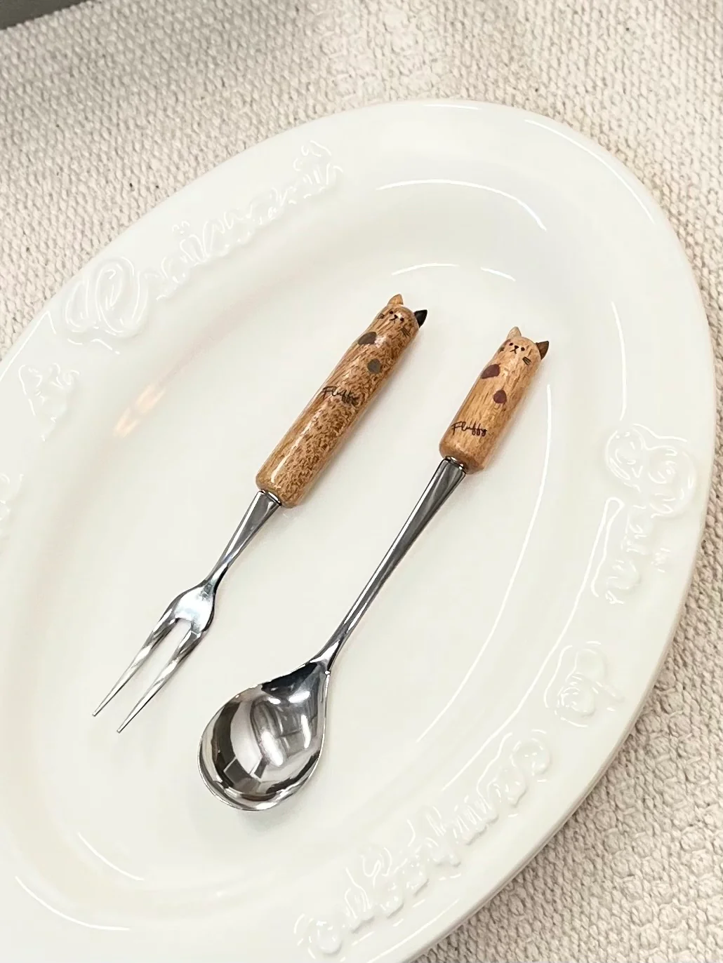 JAPANESE CUTE ANIMALS WOOD DESSERT FORK/SPOON - Image 5