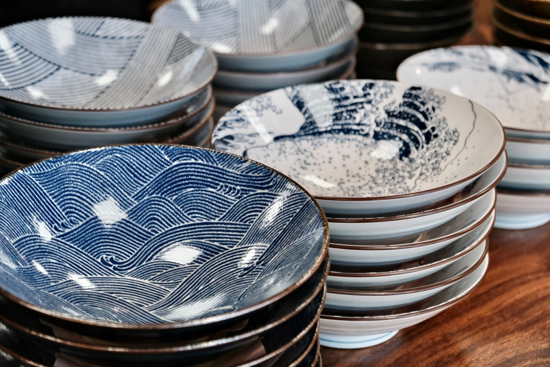 Japan Made Minoware Large Ramen Bowl -Aomi - Image 2