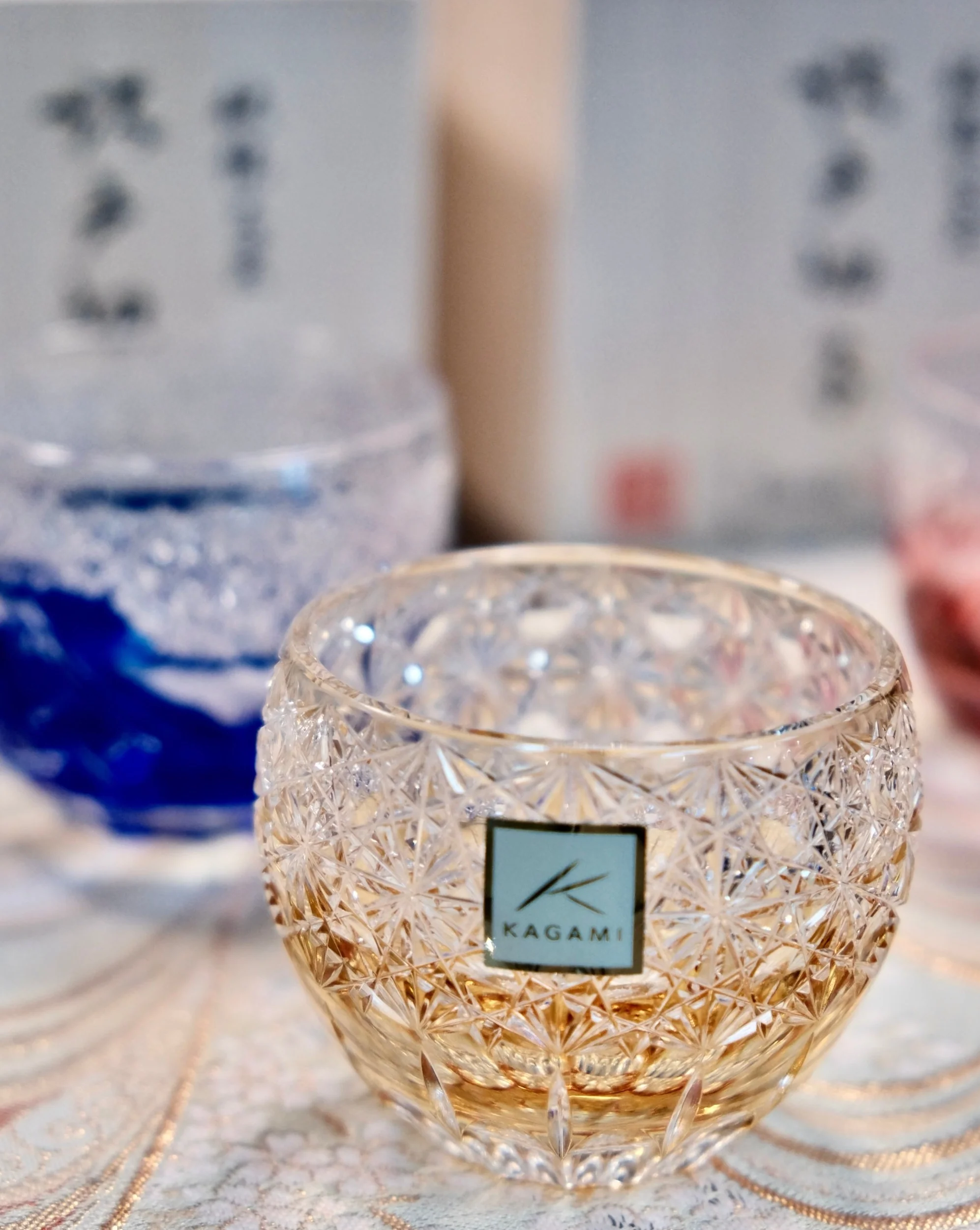 [KAGAMI CRYSTAL] | EDO KIRIKO | FUKA (DAZZLING WIND) BY JUNICHI NABETANI Master Of Traditional Crafts Sake Cup - Image 3