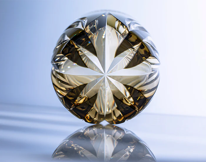 [KAGAMI CRYSTAL] | EDO KIRIKO |  Kasaneirome " Tora-no Mai" Whiskey Glass - Image 4