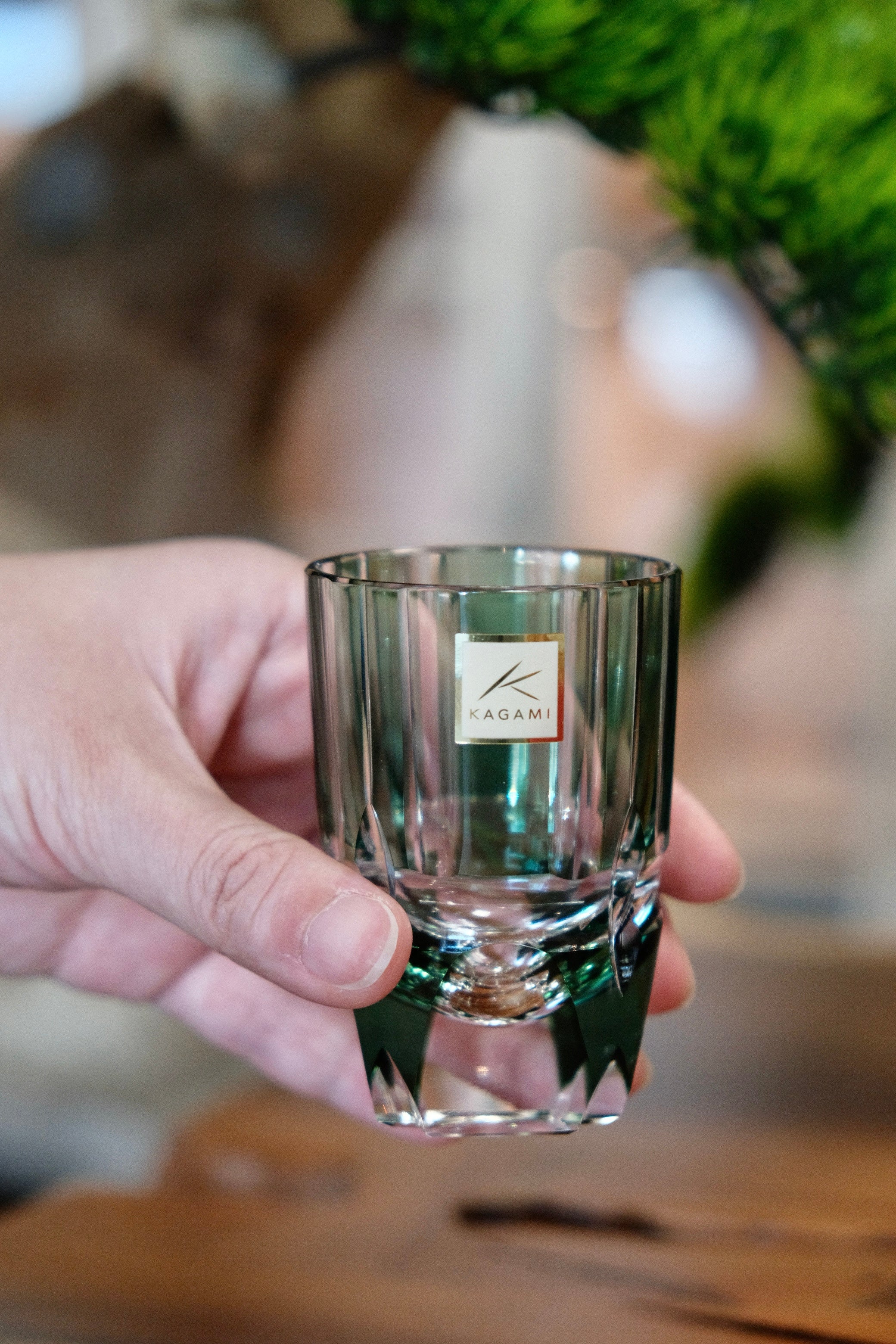 [KAGAMI CRYSTAL] |  SAKE SET BAMBOO STEM SERIES | EDO KIRIKO - Image 3