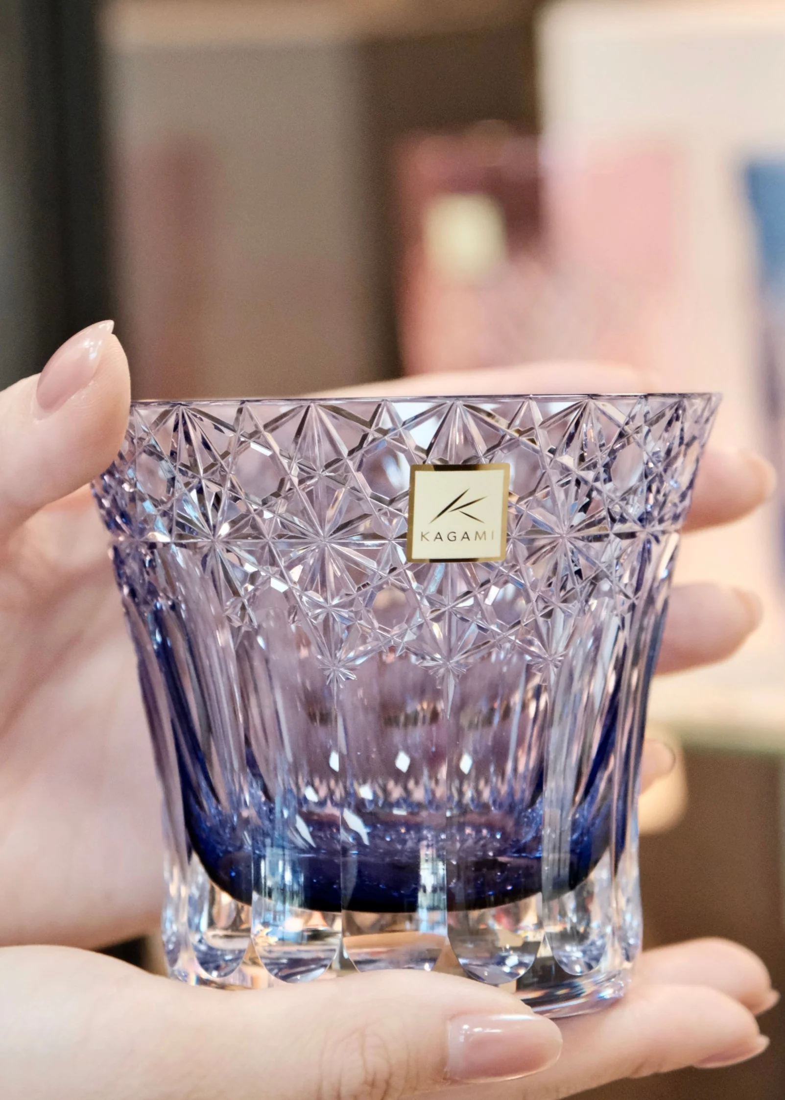 [KAGAMI CRYSTAL] Whiskey Glass, Edo Kiriko “Yume-iro” (Purple) - Image 2