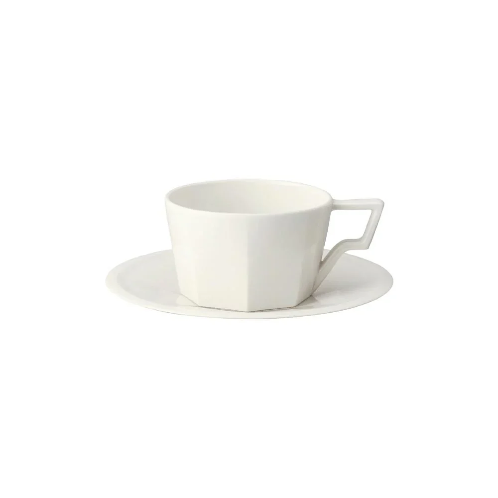KINTO OCT cup & saucer 300ml / 10oz Black & White - Image 3