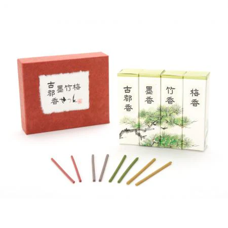 KOSAIDO-Koto, Ink, Bamboo, and Plum Set (15 sticks each x 4 types)