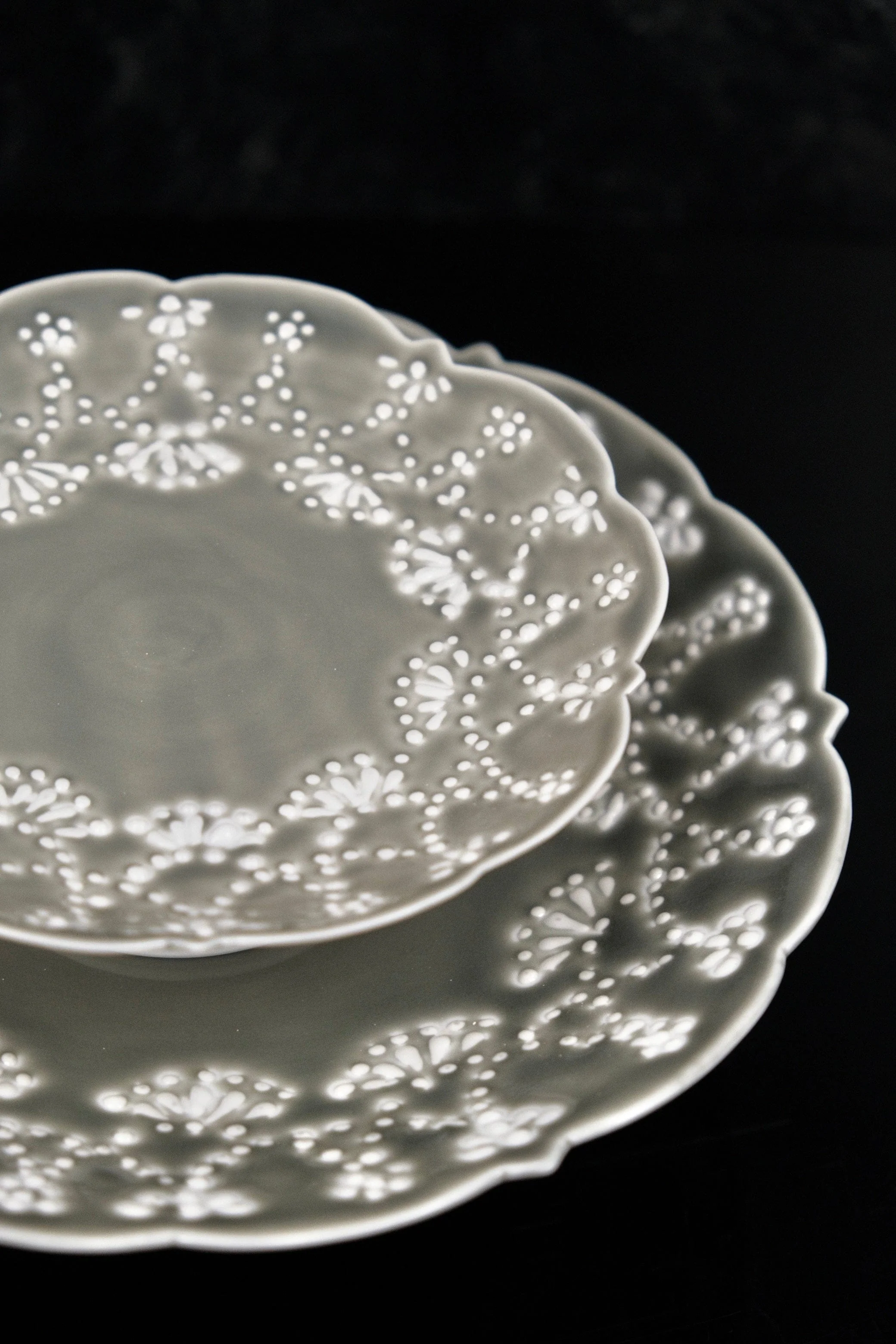 【Limited Edition Special Sale】Artisans-大串真司 Ougushi Masashi High Ground Plate L(Grey) - Image 3
