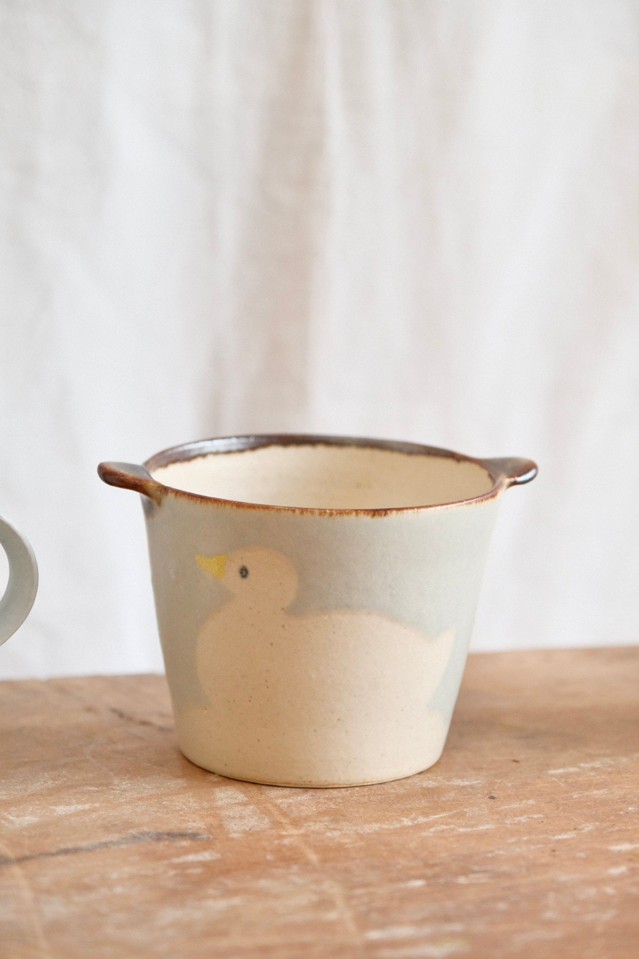 Makiko Sato-佐藤 牧子 Handmade Ceramic Handle bowl (Duck) - Image 3