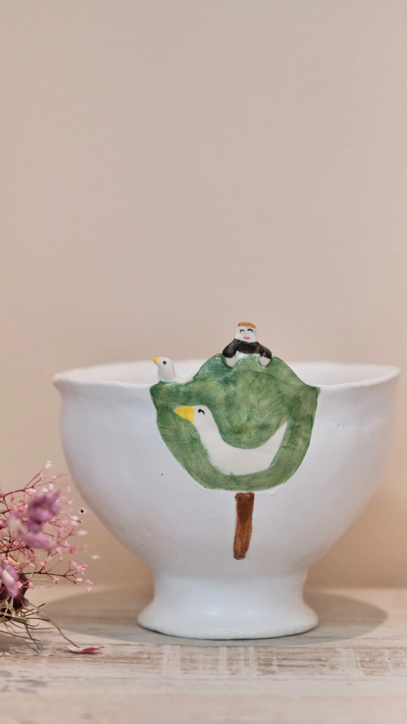 Natsumi Muroi 室井夏実- Handmade Sculptural rim detail ceramic bowl #1 - Image 2