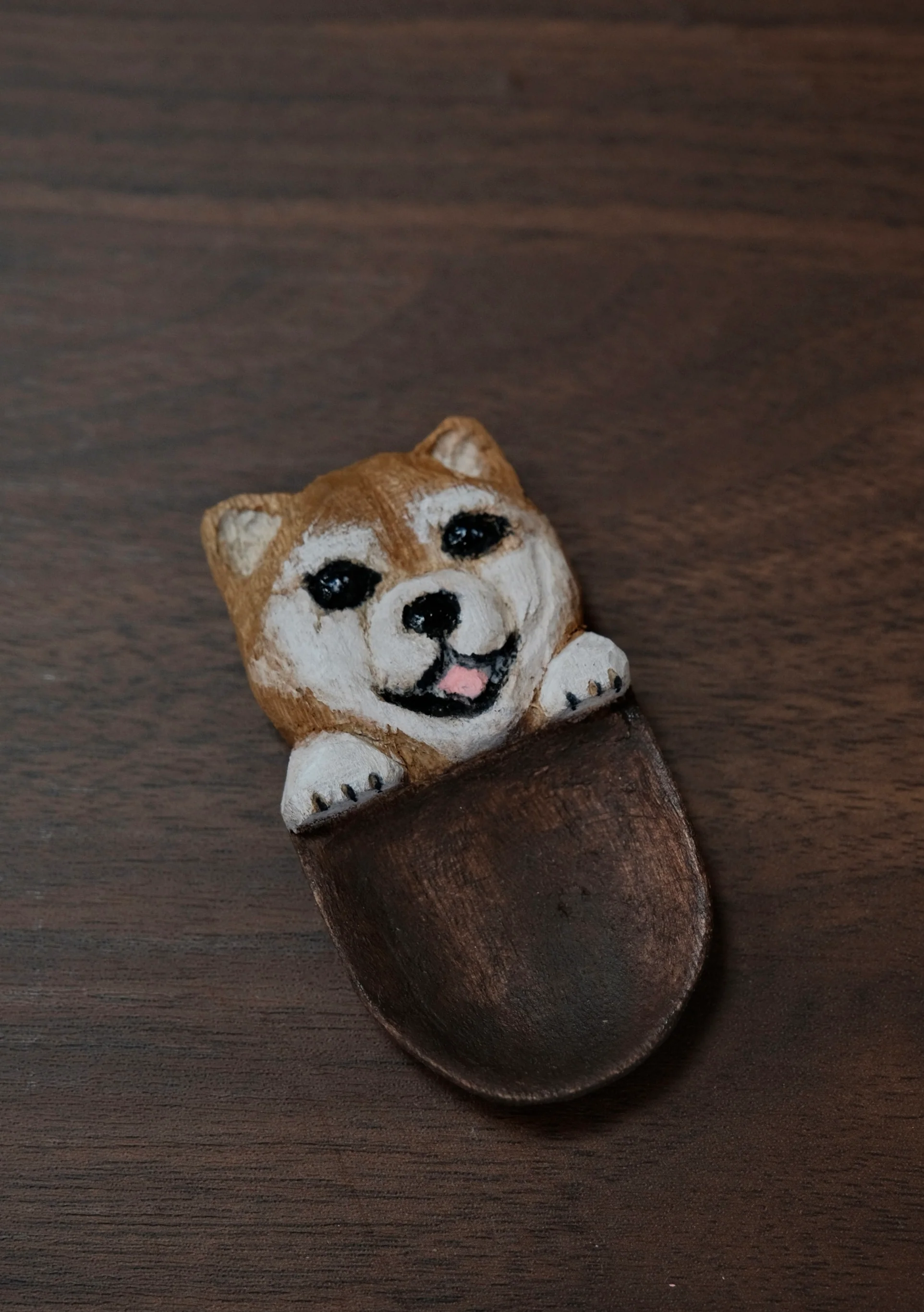Pagumi-ぱぐみ Japan Wood Carving Artist Handmade Camphor Wood Tea spoon - Image 3