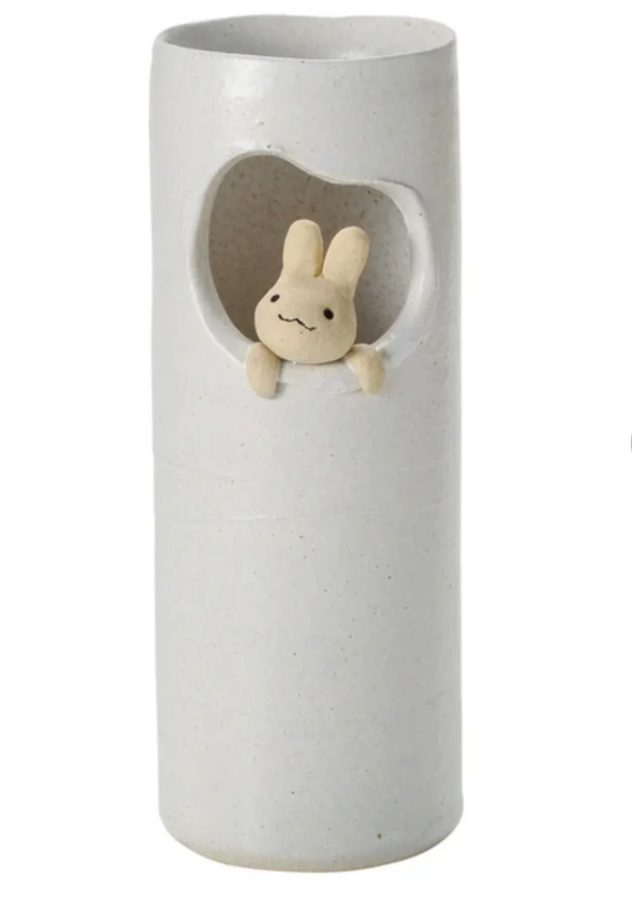 Japan MARUI Shigaraki（信樂燒） Handmade Rabbit Vase - Image 2