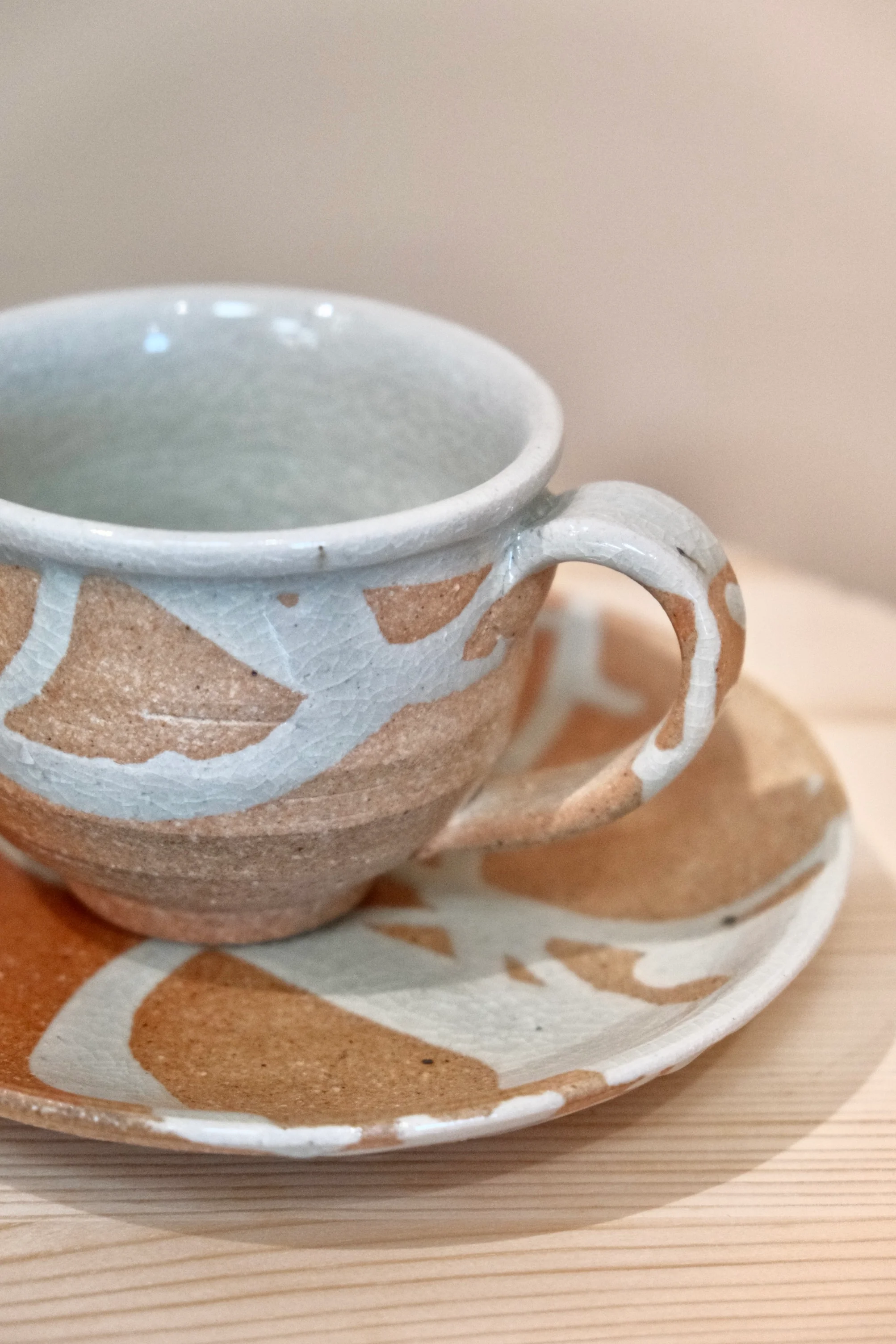 Shigaraki Handmade "Lava" Cup & Saucer Set - Image 4