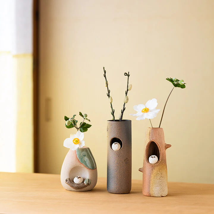 Shigaraki ware Handmade Owl Vase#3 (Gift Box) - Image 2