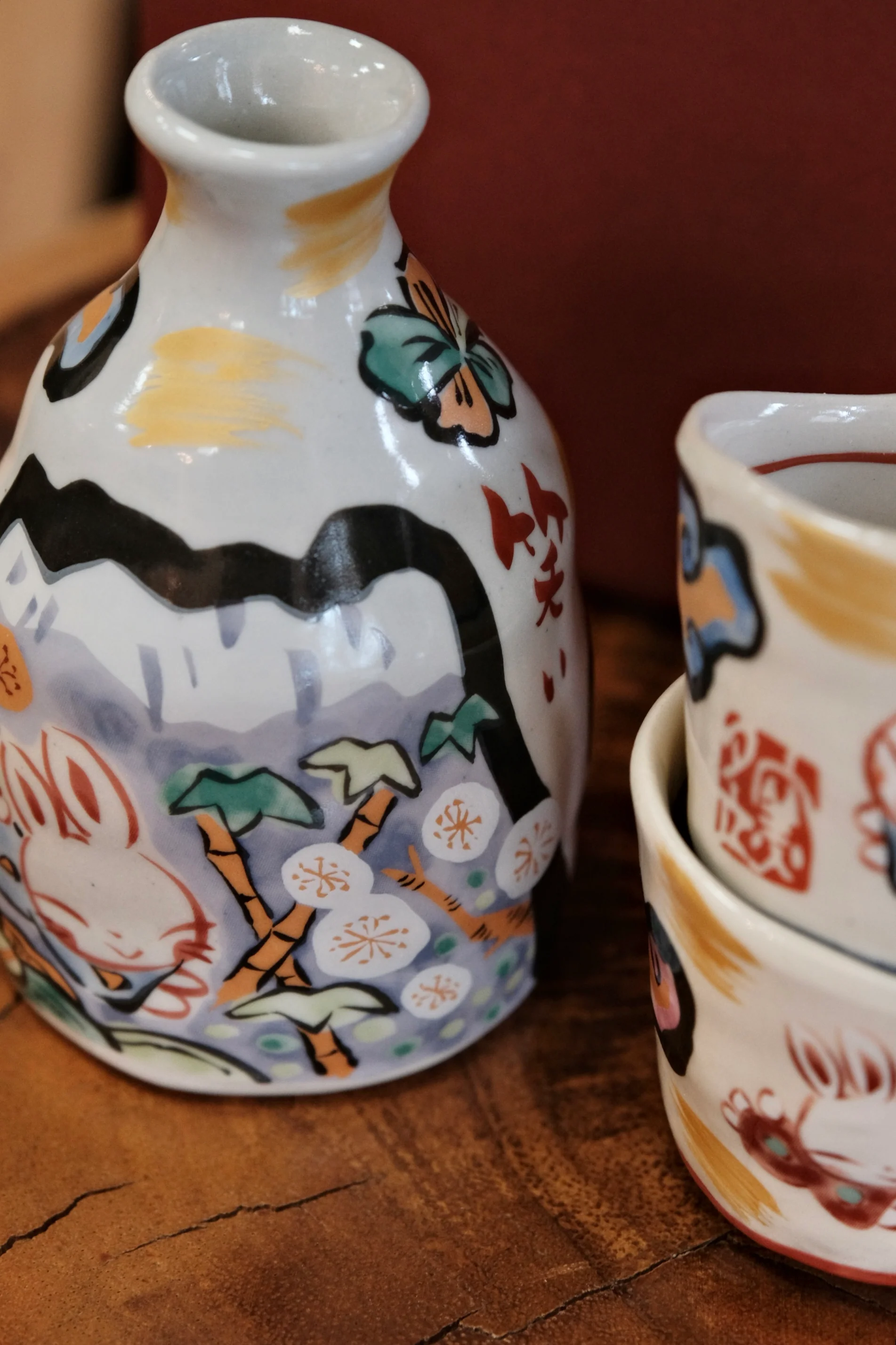 Yudachi Gama Handcraft Lucky Rabbit Sake Set (Gift Box) - Image 5